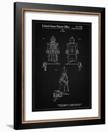 PP1014-Vintage Black Robert the Robot 1955 Toy Robot Patent Poster-Cole Borders-Framed Giclee Print