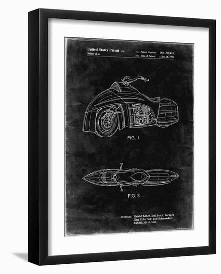 PP1015-Black Grunge Robin Motorcycle Patent Poster-Cole Borders-Framed Giclee Print