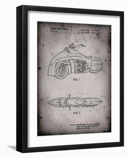 PP1015-Faded Grey Robin Motorcycle Patent Poster-Cole Borders-Framed Giclee Print