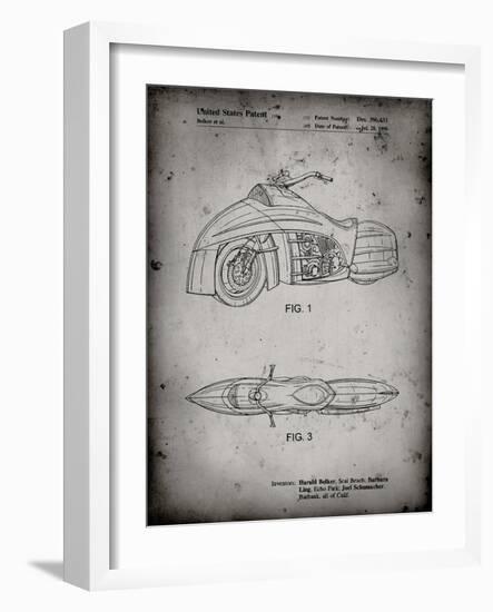 PP1015-Faded Grey Robin Motorcycle Patent Poster-Cole Borders-Framed Giclee Print