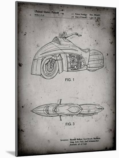 PP1015-Faded Grey Robin Motorcycle Patent Poster-Cole Borders-Mounted Giclee Print
