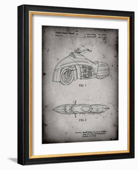PP1015-Faded Grey Robin Motorcycle Patent Poster-Cole Borders-Framed Giclee Print