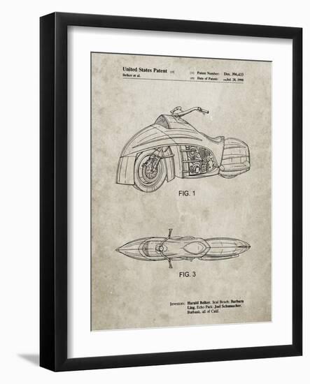 PP1015-Sandstone Robin Motorcycle Patent Poster-Cole Borders-Framed Giclee Print