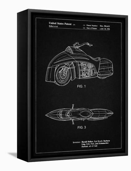 PP1015-Vintage Black Robin Motorcycle Patent Poster-Cole Borders-Framed Premier Image Canvas
