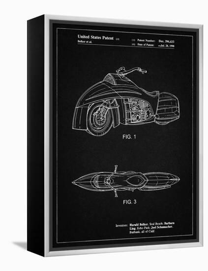 PP1015-Vintage Black Robin Motorcycle Patent Poster-Cole Borders-Framed Premier Image Canvas