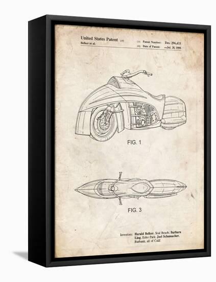 PP1015-Vintage Parchment Robin Motorcycle Patent Poster-Cole Borders-Framed Premier Image Canvas