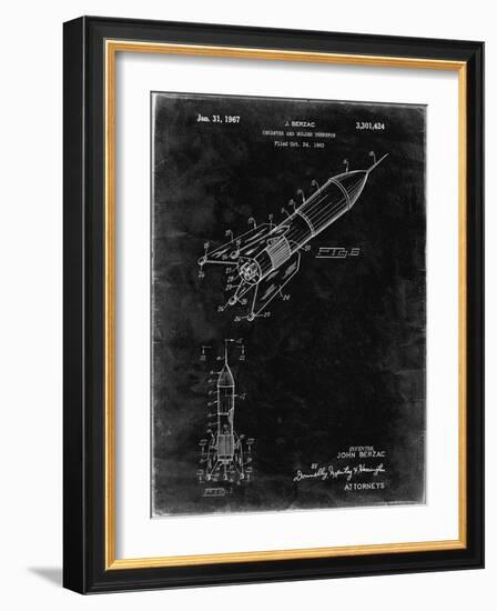 PP1016-Black Grunge Rocket Ship Concept 1963 Patent Poster-Cole Borders-Framed Giclee Print