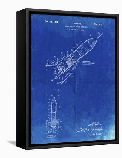 PP1016-Faded Blueprint Rocket Ship Concept 1963 Patent Poster-Cole Borders-Framed Premier Image Canvas