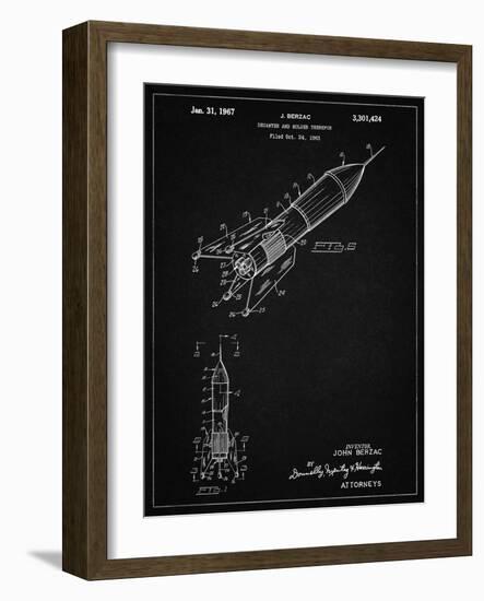 PP1016-Vintage Black Rocket Ship Concept 1963 Patent Poster-Cole Borders-Framed Giclee Print