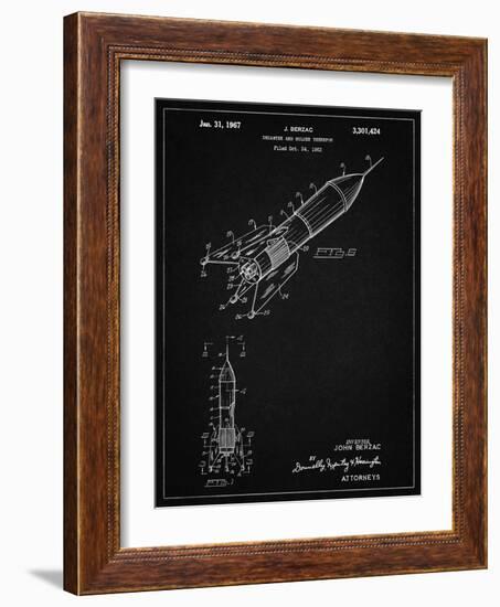 PP1016-Vintage Black Rocket Ship Concept 1963 Patent Poster-Cole Borders-Framed Giclee Print