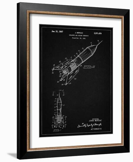 PP1016-Vintage Black Rocket Ship Concept 1963 Patent Poster-Cole Borders-Framed Giclee Print