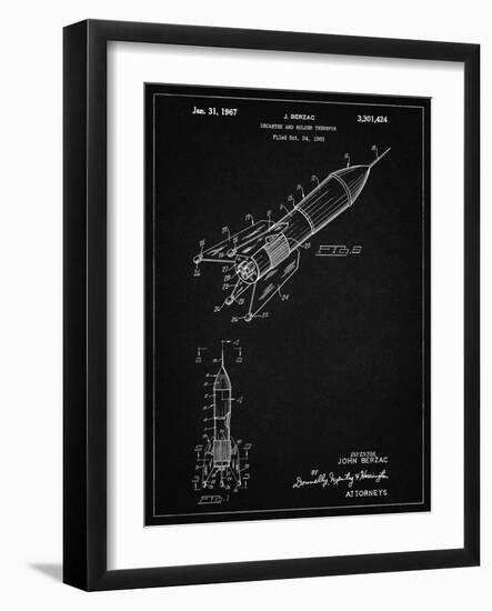 PP1016-Vintage Black Rocket Ship Concept 1963 Patent Poster-Cole Borders-Framed Giclee Print