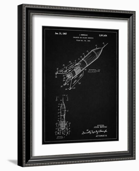PP1016-Vintage Black Rocket Ship Concept 1963 Patent Poster-Cole Borders-Framed Giclee Print