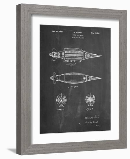 PP1017-Chalkboard Rocket Ship Model Patent Poster-Cole Borders-Framed Giclee Print