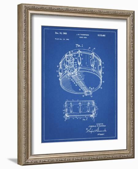 PP1018-Blueprint Rogers Snare Drum Patent Poster-Cole Borders-Framed Giclee Print