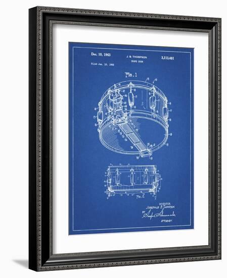 PP1018-Blueprint Rogers Snare Drum Patent Poster-Cole Borders-Framed Giclee Print