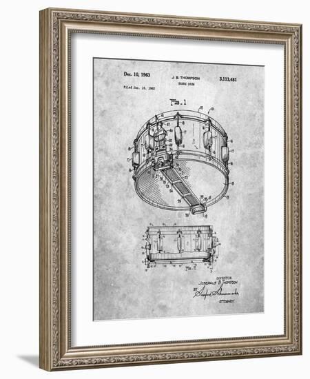 PP1018-Slate Rogers Snare Drum Patent Poster-Cole Borders-Framed Giclee Print