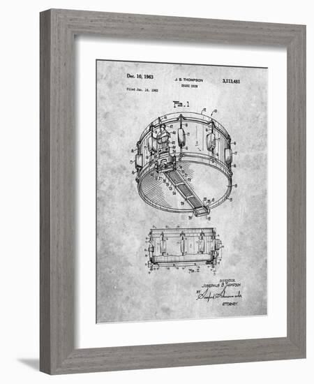 PP1018-Slate Rogers Snare Drum Patent Poster-Cole Borders-Framed Giclee Print