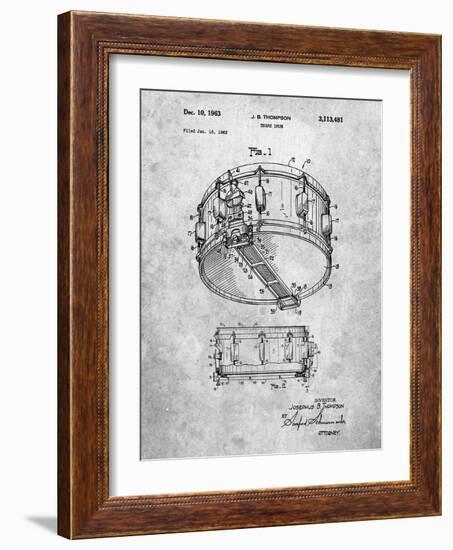 PP1018-Slate Rogers Snare Drum Patent Poster-Cole Borders-Framed Giclee Print