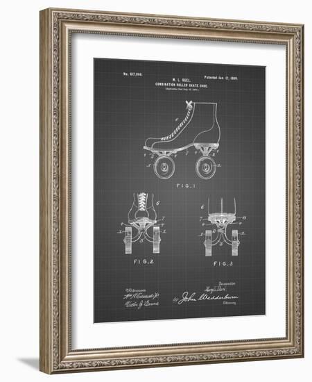 PP1019-Black Grid Roller Skate 1899 Patent Poster-Cole Borders-Framed Giclee Print