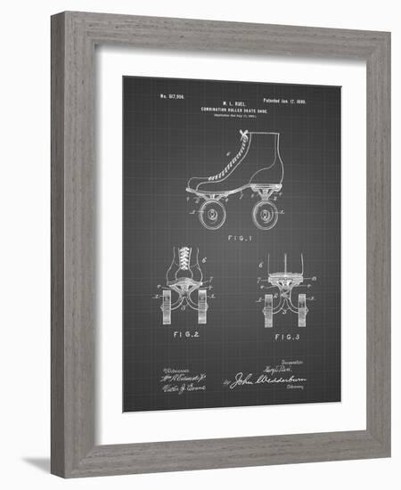 PP1019-Black Grid Roller Skate 1899 Patent Poster-Cole Borders-Framed Giclee Print