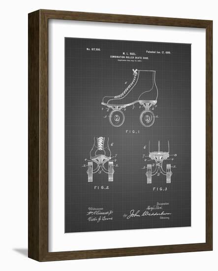 PP1019-Black Grid Roller Skate 1899 Patent Poster-Cole Borders-Framed Giclee Print