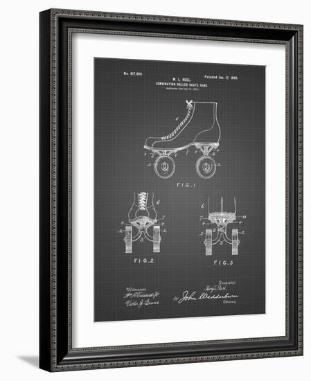 PP1019-Black Grid Roller Skate 1899 Patent Poster-Cole Borders-Framed Giclee Print