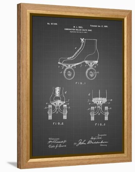 PP1019-Black Grid Roller Skate 1899 Patent Poster-Cole Borders-Framed Premier Image Canvas