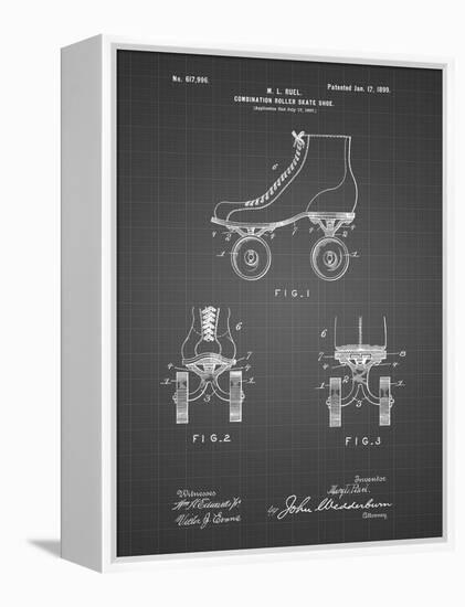 PP1019-Black Grid Roller Skate 1899 Patent Poster-Cole Borders-Framed Premier Image Canvas