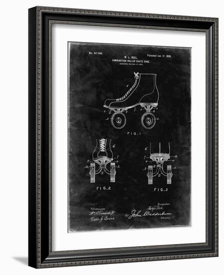 PP1019-Black Grunge Roller Skate 1899 Patent Poster-Cole Borders-Framed Giclee Print