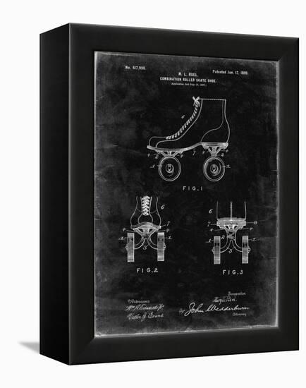 PP1019-Black Grunge Roller Skate 1899 Patent Poster-Cole Borders-Framed Premier Image Canvas