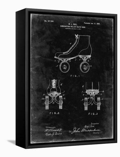 PP1019-Black Grunge Roller Skate 1899 Patent Poster-Cole Borders-Framed Premier Image Canvas