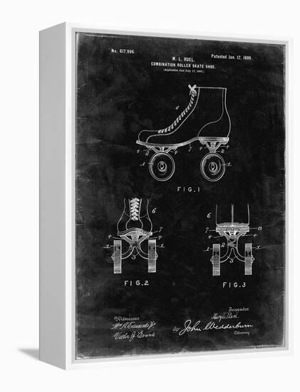 PP1019-Black Grunge Roller Skate 1899 Patent Poster-Cole Borders-Framed Premier Image Canvas