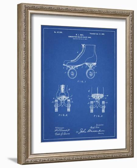PP1019-Blueprint Roller Skate 1899 Patent Poster-Cole Borders-Framed Giclee Print