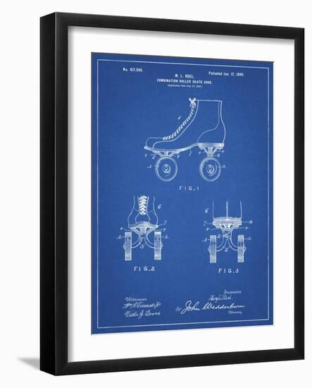 PP1019-Blueprint Roller Skate 1899 Patent Poster-Cole Borders-Framed Giclee Print