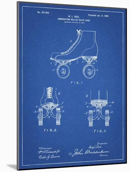 PP1019-Blueprint Roller Skate 1899 Patent Poster-Cole Borders-Mounted Giclee Print