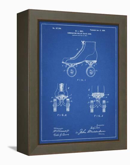 PP1019-Blueprint Roller Skate 1899 Patent Poster-Cole Borders-Framed Premier Image Canvas