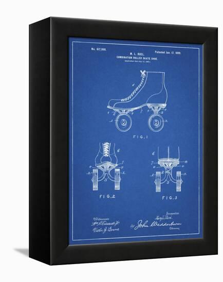 PP1019-Blueprint Roller Skate 1899 Patent Poster-Cole Borders-Framed Premier Image Canvas