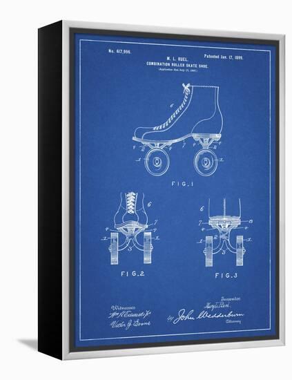 PP1019-Blueprint Roller Skate 1899 Patent Poster-Cole Borders-Framed Premier Image Canvas