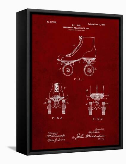 PP1019-Burgundy Roller Skate 1899 Patent Poster-Cole Borders-Framed Premier Image Canvas