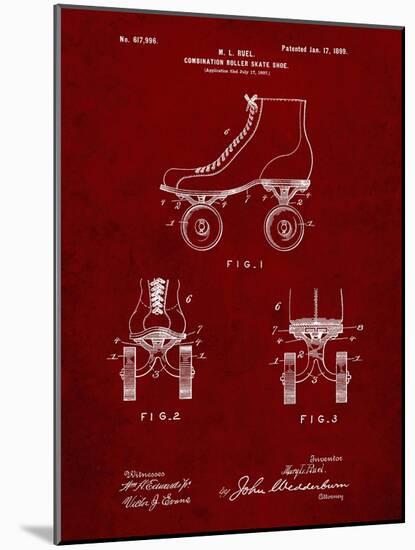 PP1019-Burgundy Roller Skate 1899 Patent Poster-Cole Borders-Mounted Giclee Print