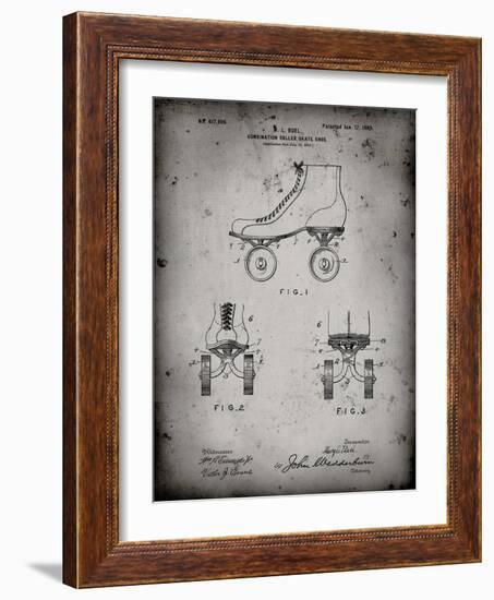 PP1019-Faded Grey Roller Skate 1899 Patent Poster-Cole Borders-Framed Giclee Print