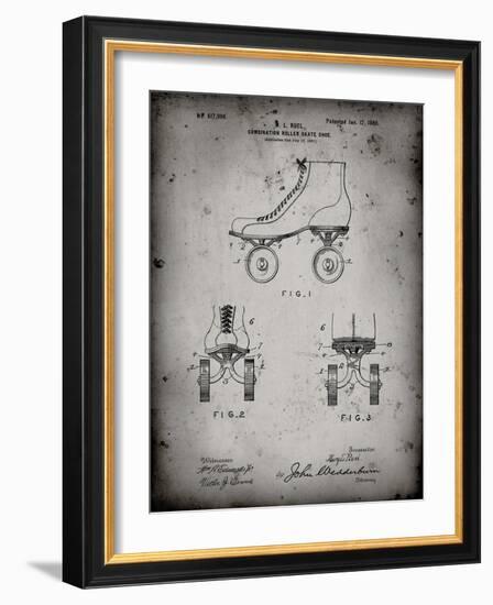 PP1019-Faded Grey Roller Skate 1899 Patent Poster-Cole Borders-Framed Giclee Print