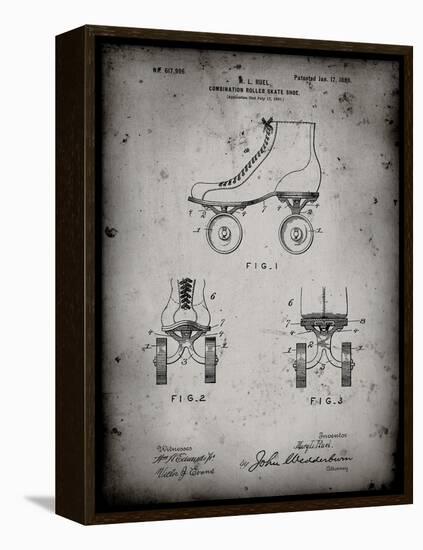 PP1019-Faded Grey Roller Skate 1899 Patent Poster-Cole Borders-Framed Premier Image Canvas