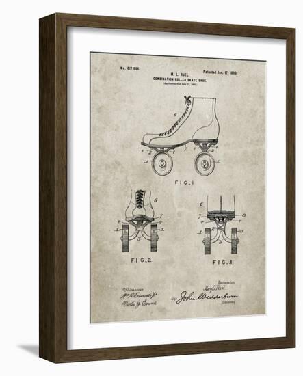 PP1019-Sandstone Roller Skate 1899 Patent Poster-Cole Borders-Framed Giclee Print