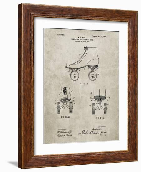 PP1019-Sandstone Roller Skate 1899 Patent Poster-Cole Borders-Framed Giclee Print