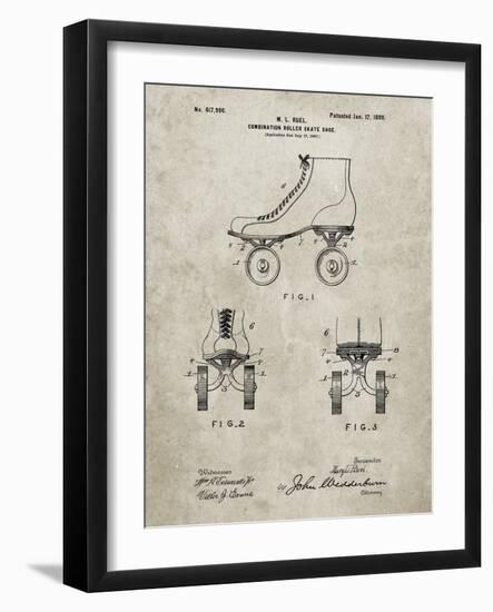 PP1019-Sandstone Roller Skate 1899 Patent Poster-Cole Borders-Framed Giclee Print