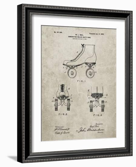 PP1019-Sandstone Roller Skate 1899 Patent Poster-Cole Borders-Framed Giclee Print