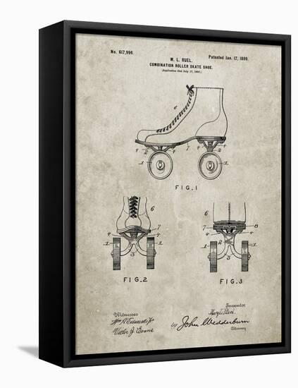 PP1019-Sandstone Roller Skate 1899 Patent Poster-Cole Borders-Framed Premier Image Canvas