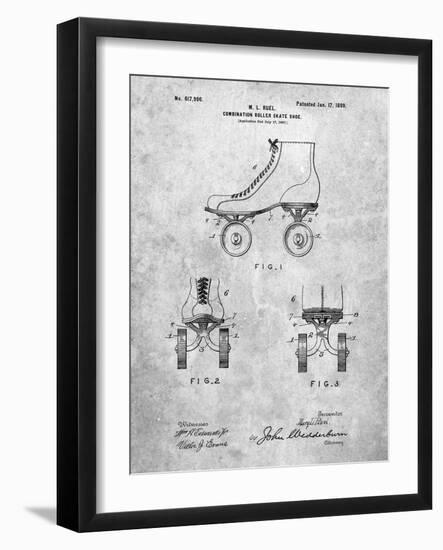 PP1019-Slate Roller Skate 1899 Patent Poster-Cole Borders-Framed Giclee Print